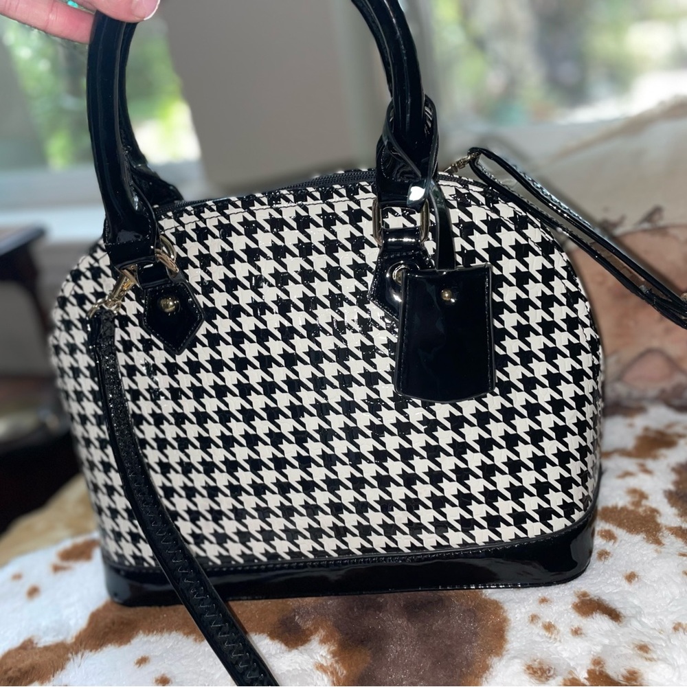 Designer Houndstooth Purse